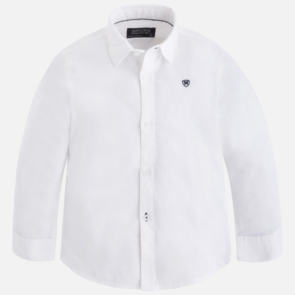 Size 9 Boys Mayoral Crisp White Kids Button-Down Shirt